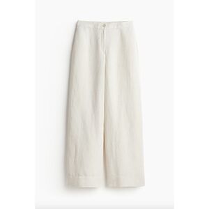 H&M Linen Blend Pants Natural White